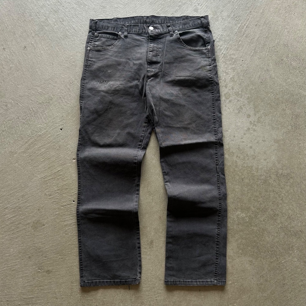 Vintage Dickies Carpenter Pants Size 36x32 Black Canvas Workwear Faded Grunge